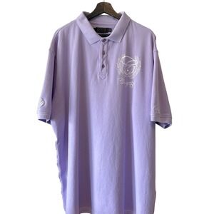 COOGI Men's Polo Shirt Size XXXL Purple Lavendar Embroidered‎ Logos Short Sleeve